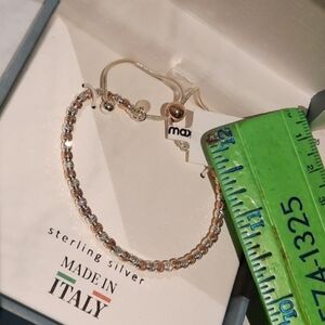 NWT Solid 2 TONE Rose & Yellow GOLD BRACELET ITALY  🇮🇹 DIAMOND CUT BEADS Bolo